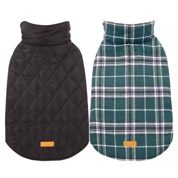 Reversible Quilted and Plaid Dog Jacket Size Medium NWT Flannel - Picture 1 of 10